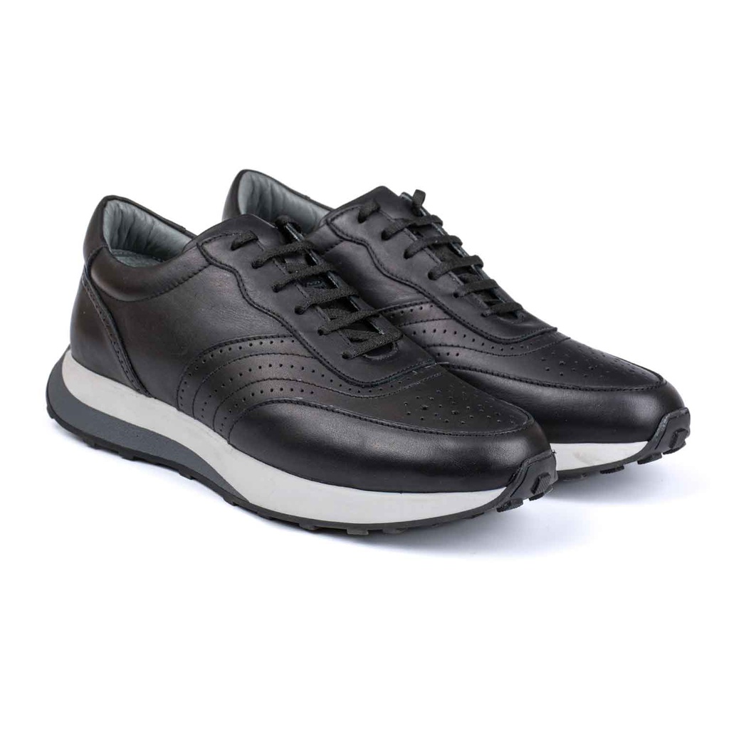 [451] Salvador Men's Sneakers (Nappa) (40, Black)