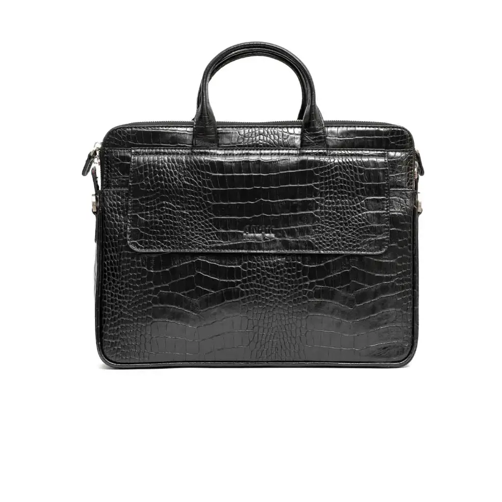 [752] Karoline leather briefcase (Croco) (Black)