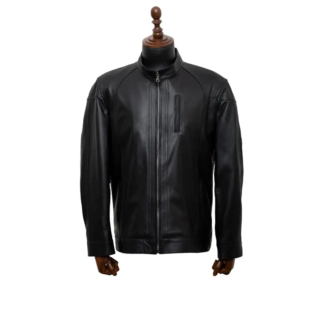 [185] Men’s Anatoly Leather Jacket (Black, L)