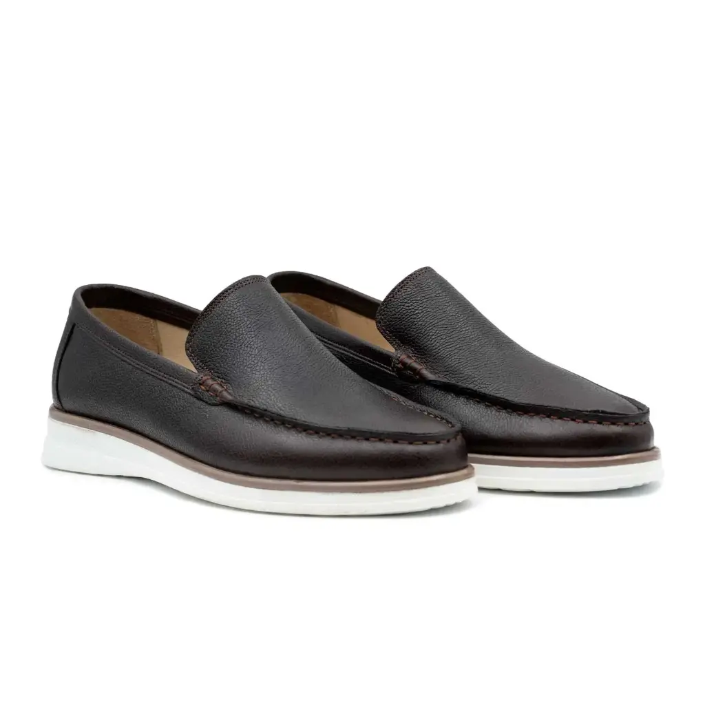 [671] Sorena Slip on comfortable shoes (Floater) (40, Brown - White)