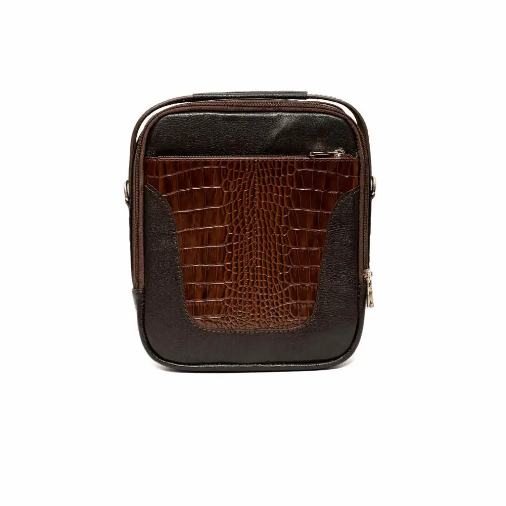 [889] Zhan crossbody Bag (Croco-Nappa) (Brown)