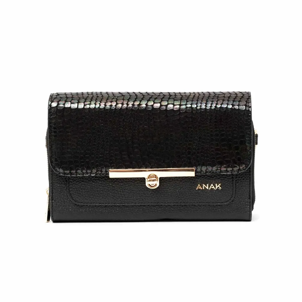 [900] Ronet crossbody Bag (Stone-Floater) (Black)
