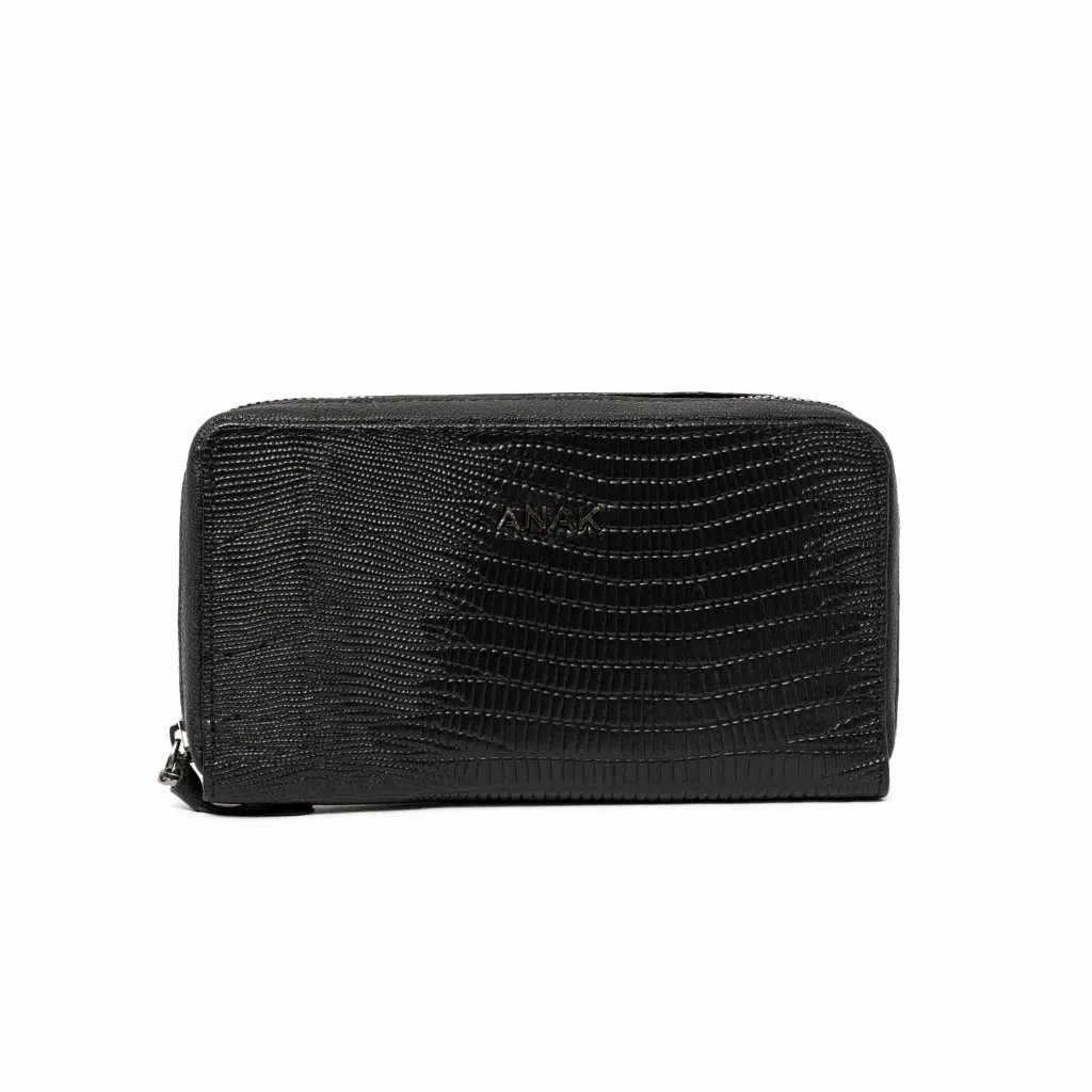 [904] Rima Purse Wallet (Lizard) (Black)