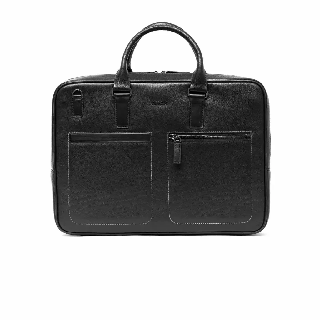 [909] Farnood leather Briefcase (Floater) (Black)