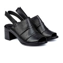 Block-Heel Open Toe Sandals Model 5047 (Patterned)
